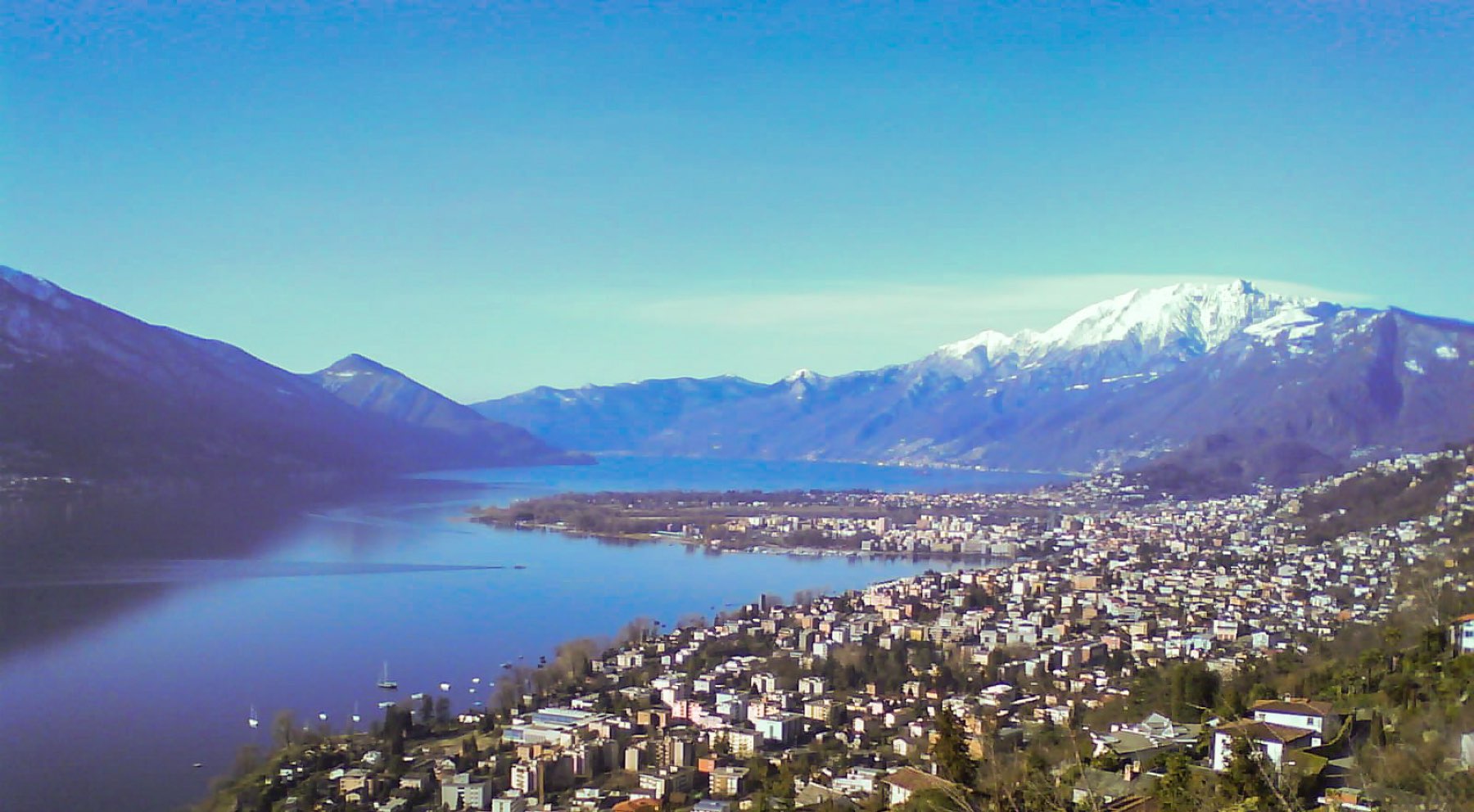 Locarno, Ascona und der Lago Maggiore von Brione aus gesehen