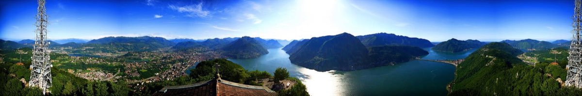 Luganersee mit den Hügelgemeinden rundum